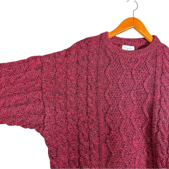 BENETTON Vintage Oversized Shetland Wool Chunky Cable Knit Sweater - Picture 10 of 13